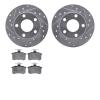 7602-74016 Drilled/Slotted Brake Rotors w/5000 Euro Ceramic Brake Pads Kit [Silver], 1996-2001 Audi/Volkswagen, Position: Rear - image 1