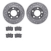 7602-74022 Drilled/Slotted Brake Rotors w/5000 Euro Ceramic Brake Pads Kit [Silver], 1998-2020 Multiple Makes/Models, Position:  - image 1