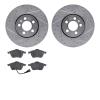 7602-74024 Drilled/Slotted Brake Rotors w/5000 Euro Ceramic Brake Pads Kit [Silver], 1999-2010 Audi/Volkswagen, Position: Front - image 1