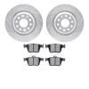 7602-74037 Drilled/Slotted Brake Rotors w/5000 Euro Ceramic Brake Pads Kit [Silver], Fits Select Audi/Volkswagen, Position: Rear - image 1