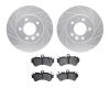 7602-74050 Drilled/Slotted Brake Rotors w/5000 Euro Ceramic Brake Pads Kit [Silver], 2003-2010 Multiple Makes/Models, Position:  - image 1