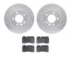 7602-74051 Drilled/Slotted Brake Rotors w/5000 Euro Ceramic Brake Pads Kit [Silver], 2006-2018 Audi/Volkswagen, Position: Front - image 1