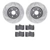 7602-75005 Drilled/Slotted Brake Rotors w/5000 Euro Ceramic Brake Pads Kit [Silver], 2007-2011 Lexus/Toyota/Scion, Position: Fro - image 1