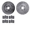 7602-75010 Drilled/Slotted Brake Rotors w/5000 Euro Ceramic Brake Pads Kit [Silver], 2013-2020 Lexus/Toyota/Scion, Position: Fro - image 1