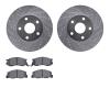 7602-76003 Drilled/Slotted Brake Rotors w/5000 Euro Ceramic Brake Pads Kit [Silver], 1991-1997 Lexus/Toyota/Scion, Position: Fro - image 1