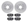 7602-80003 Drilled/Slotted Brake Rotors w/5000 Euro Ceramic Brake Pads Kit [Silver], 2006-2015 Ford/Lincoln/Mercury/Mazda, Posit - image 1