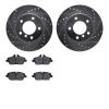 7602-92003 Drilled/Slotted Brake Rotors w/5000 Euro Ceramic Brake Pads Kit [Silver], 2006-2007 BMW, Position: Front - image 1