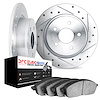 7602-92009 Drilled/Slotted Brake Rotors w/5000 Euro Ceramic Brake Pads Kit [Silver], 2012-2018 BMW, Position: Rear - image 1