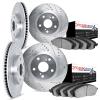 7604-31023 Drilled/Slotted Brake Rotors w/5000 Euro Ceramic Brake Pads Kit [Silver], 2013-2013 BMW, Position: Front and Rear - image 1