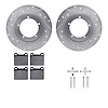 7612-02000 Drilled/Slotted Brake Rotors w/5000 Euro Ceramic Brake Pads Kit & Hardware [Silver], 1976-1976 Porsche, Position: Fro - image 1
