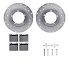 7612-02001 Drilled/Slotted Brake Rotors w/5000 Euro Ceramic Brake Pads Kit & Hardware [Silver], 1965-1973 Porsche, Position: Fro - image 1