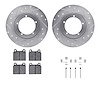 7612-02002 Drilled/Slotted Brake Rotors w/5000 Euro Ceramic Brake Pads Kit & Hardware [Silver], 1976-1976 Porsche, Position: Fro - image 1