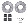 7612-02004 Drilled/Slotted Brake Rotors w/5000 Euro Ceramic Brake Pads Kit & Hardware [Silver], 1978-1983 Porsche, Position: Fro - image 1