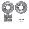 7612-02005 Drilled/Slotted Brake Rotors w/5000 Euro Ceramic Brake Pads Kit & Hardware [Silver], 1969-1983 Porsche, Position: Rea - image 1