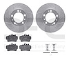 7612-02007 Drilled/Slotted Brake Rotors w/5000 Euro Ceramic Brake Pads Kit & Hardware [Silver], 1997-2004 Porsche, Position: Fro - image 1