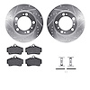 7612-02008 Drilled/Slotted Brake Rotors w/5000 Euro Ceramic Brake Pads Kit & Hardware [Silver], 1997-2004 Porsche, Position: Rea - image 1