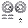 7612-02011 Drilled/Slotted Brake Rotors w/5000 Euro Ceramic Brake Pads Kit & Hardware [Silver], 2011-2018 Porsche, Position: Rea - image 1