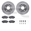 7612-11002 Drilled/Slotted Brake Rotors w/5000 Euro Ceramic Brake Pads Kit & Hardware [Silver], 1999-2004 Land Rover, Position:  - image 1