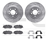 7612-11005 Drilled/Slotted Brake Rotors w/5000 Euro Ceramic Brake Pads Kit & Hardware [Silver], 2005-2009 Land Rover, Position:  - image 1