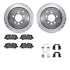 7612-11007 Drilled/Slotted Brake Rotors w/5000 Euro Ceramic Brake Pads Kit & Hardware [Silver], 2010-2013 Land Rover, Position:  - image 1