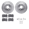 7612-11008 Drilled/Slotted Brake Rotors w/5000 Euro Ceramic Brake Pads Kit & Hardware [Silver], 2006-2009 Land Rover, Position:  - image 1