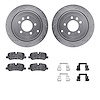 7612-11010 Drilled/Slotted Brake Rotors w/5000 Euro Ceramic Brake Pads Kit & Hardware [Silver], 2005-2007 Land Rover, Position:  - image 1