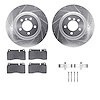 7612-11012 Drilled/Slotted Brake Rotors w/5000 Euro Ceramic Brake Pads Kit & Hardware [Silver], 2006-2009 Land Rover, Position:  - image 1