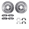 7612-11013 Drilled/Slotted Brake Rotors w/5000 Euro Ceramic Brake Pads Kit & Hardware [Silver], 2010-2012 Land Rover, Position:  - image 1