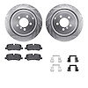 7612-11015 Drilled/Slotted Brake Rotors w/5000 Euro Ceramic Brake Pads Kit & Hardware [Silver], 2006-2012 Land Rover, Position:  - image 1