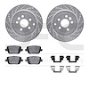 7612-11016 Drilled/Slotted Brake Rotors w/5000 Euro Ceramic Brake Pads Kit & Hardware [Silver], 2008-2012 Land Rover, Position:  - image 1