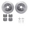 7612-13005 Drilled/Slotted Brake Rotors w/5000 Euro Ceramic Brake Pads Kit & Hardware [Silver], 2005-2007 Subaru, Position: Rear - image 1