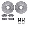 7612-13011 Drilled/Slotted Brake Rotors w/5000 Euro Ceramic Brake Pads Kit & Hardware [Silver], 2004-2012 Subaru, Position: Fron - image 1