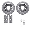 7612-16000 Drilled/Slotted Brake Rotors w/5000 Euro Ceramic Brake Pads Kit & Hardware [Silver], 1964-1974 Alfa Romeo, Position:  - image 1