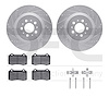 7612-27034 Drilled/Slotted Brake Rotors w/5000 Euro Ceramic Brake Pads Kit & Hardware [Silver], 2004-2007 Volvo, Position: Rear - image 1