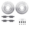 7612-31011 Drilled/Slotted Brake Rotors w/5000 Euro Ceramic Brake Pads Kit & Hardware [Silver], 1982-1988 BMW, Position: Front - image 1