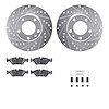 7612-31020 Drilled/Slotted Brake Rotors w/5000 Euro Ceramic Brake Pads Kit & Hardware [Silver], 1988-1991 BMW, Position: Front - image 1