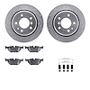 7612-31032 Drilled/Slotted Brake Rotors w/5000 Euro Ceramic Brake Pads Kit & Hardware [Silver], 1991-1995 BMW, Position: Rear - image 1