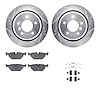 7612-31041 Drilled/Slotted Brake Rotors w/5000 Euro Ceramic Brake Pads Kit & Hardware [Silver], 1996-2003 BMW, Position: Rear - image 1