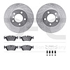 7612-31043 Drilled/Slotted Brake Rotors w/5000 Euro Ceramic Brake Pads Kit & Hardware [Silver], 1999-2008 BMW, Position: Front - image 1