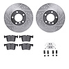 7612-31077 Drilled/Slotted Brake Rotors w/5000 Euro Ceramic Brake Pads Kit & Hardware [Silver], 2012-2021 BMW, Position: Front - image 1