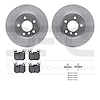 7612-31078 Drilled/Slotted Brake Rotors w/5000 Euro Ceramic Brake Pads Kit & Hardware [Silver], 2008-2013 BMW, Position: Rear - image 1