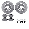 7612-31090 Drilled/Slotted Brake Rotors w/5000 Euro Ceramic Brake Pads Kit & Hardware [Silver], 2011-2019 BMW, Position: Rear - image 1