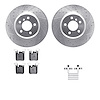 7612-31098 Drilled/Slotted Brake Rotors w/5000 Euro Ceramic Brake Pads Kit & Hardware [Silver], 2013-2021 BMW, Position: Rear - image 1