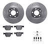 7612-31109 Drilled/Slotted Brake Rotors w/5000 Euro Ceramic Brake Pads Kit & Hardware [Silver], 2007-2019 BMW, Position: Rear - image 1