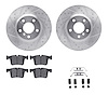 7612-31116 Drilled/Slotted Brake Rotors w/5000 Euro Ceramic Brake Pads Kit & Hardware [Silver], 2011-2018 BMW, Position: Front - image 1