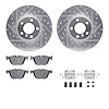 7612-31119 Drilled/Slotted Brake Rotors w/5000 Euro Ceramic Brake Pads Kit & Hardware [Silver], 2016-2018 BMW, Position: Front - image 1