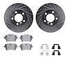 7612-32008 Drilled/Slotted Brake Rotors w/5000 Euro Ceramic Brake Pads Kit & Hardware [Silver], 2011-2016 Mini, Position: Front - image 1