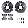 7612-32011 Drilled/Slotted Brake Rotors w/5000 Euro Ceramic Brake Pads Kit & Hardware [Silver], 2013-2016 Mini, Position: Rear - image 1