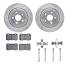 7612-42006 Drilled/Slotted Brake Rotors w/5000 Euro Ceramic Brake Pads Kit & Hardware [Silver], 2018-2021 Mopar, Position: Rear - image 1