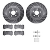 7612-42007 Drilled/Slotted Brake Rotors w/5000 Euro Ceramic Brake Pads Kit & Hardware [Silver], Fits Select Mopar, Position: Fro - image 1